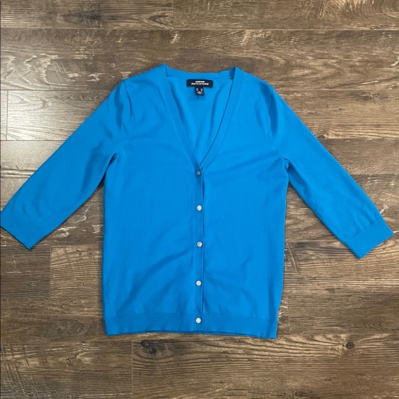 Lands' End Sweaters - Lands' End Bright‎ Blue V-Neck Three quarter sleeve Cardigan Size XS